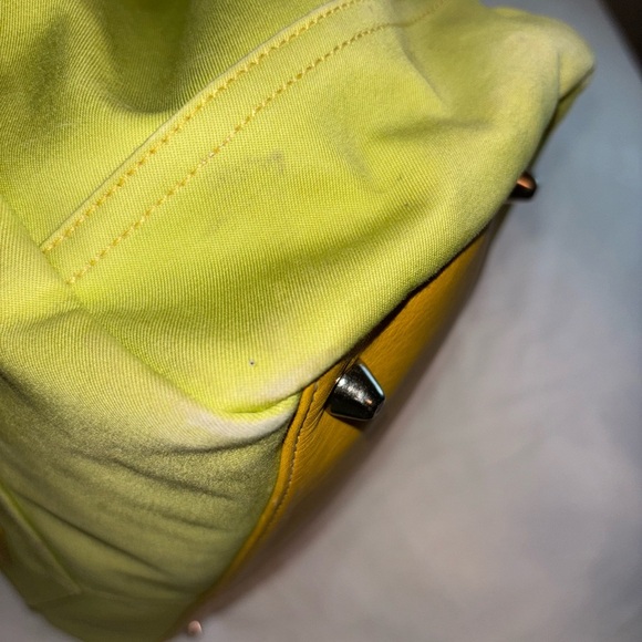 Coach Green Canvas & Yellow Leather Trim Carryall Hampton Tote - Picture 12 of 16